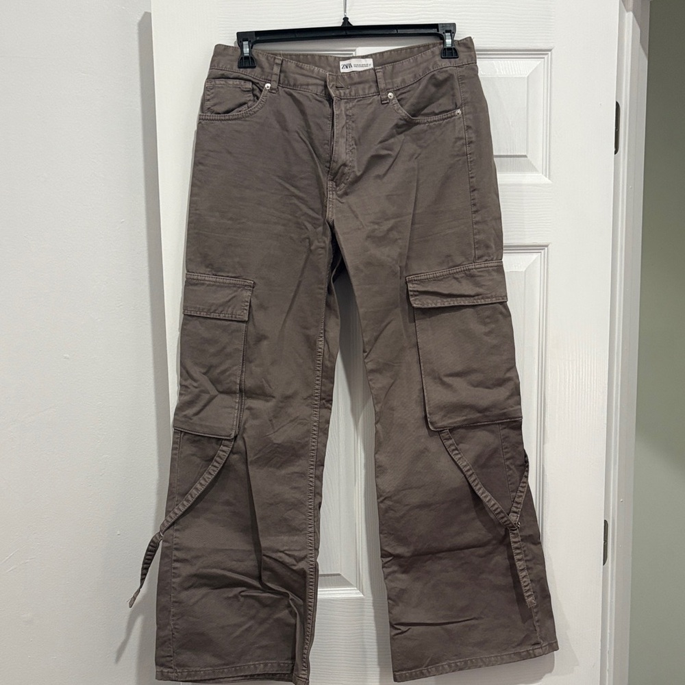 Zara Brown Boot Cut Cargo Pants